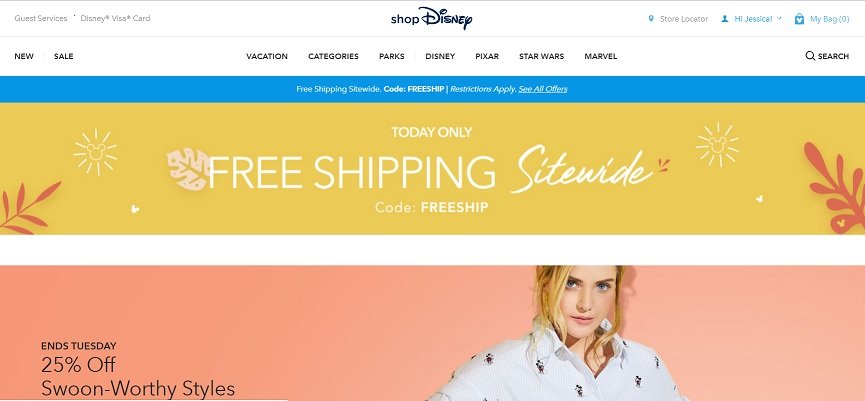Disney Store Free Shipping 2 11 19