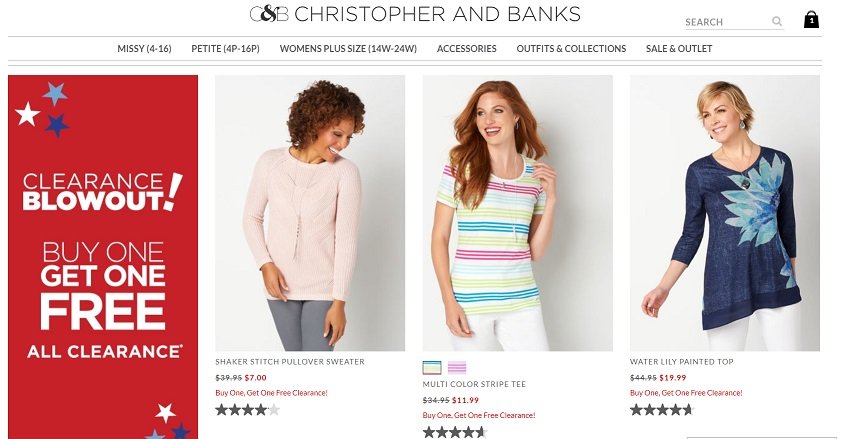 Christopher and Banks Clearance Buy One Get One Free